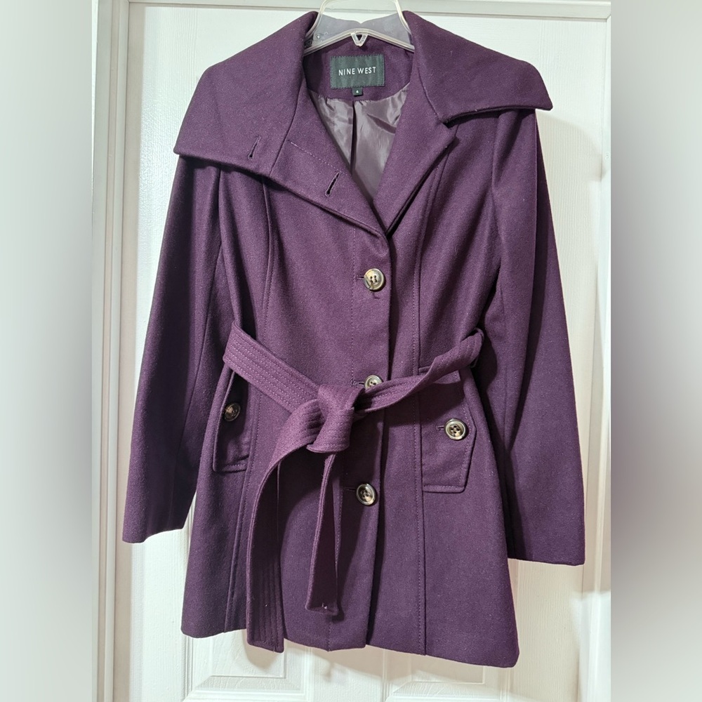 Nine West Women's Deep Purple Peacoat